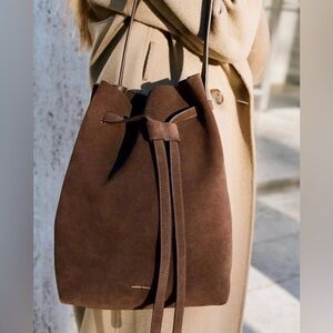 Mansur Gavriel suede drawstring hobo bag